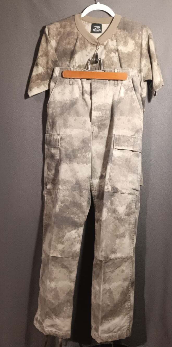 Propper BDU Small A-TACS Ripstop Tactical Army Pants + Rothco Large Tee 2pc Set